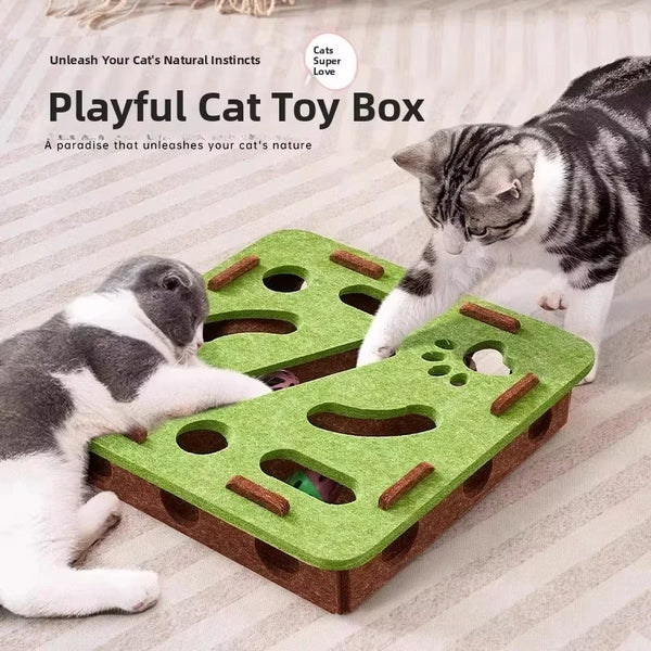 Felt Hunt and Play Cat Puzzle Box