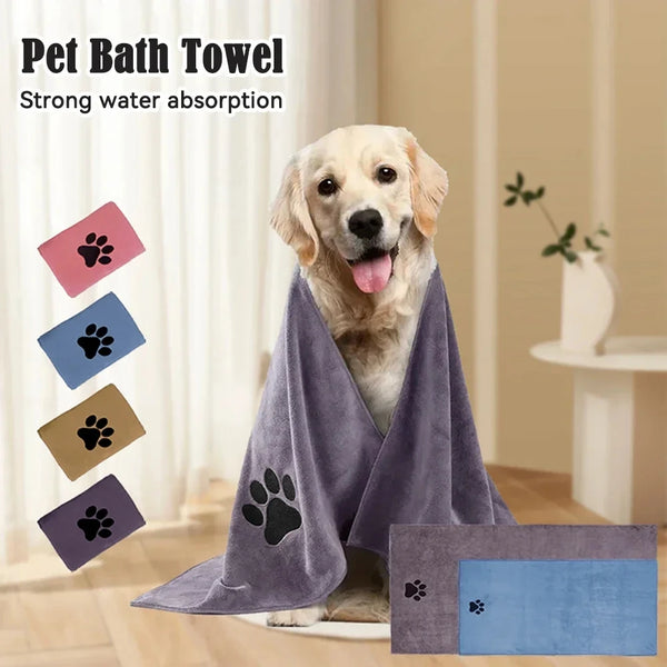 Embroidered Microfiber Pet Towel