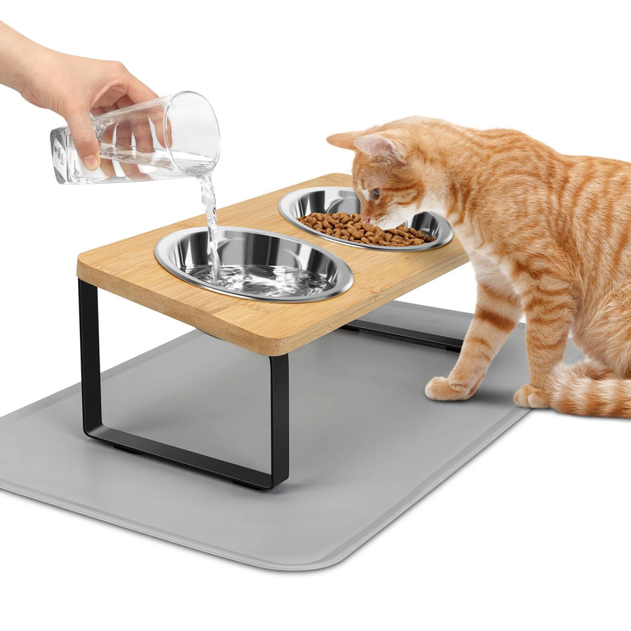 Elevated Tilted Cat Dining Set